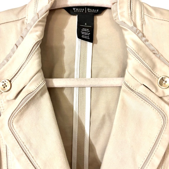 White House Black Market Beige Tan Women's Jacket Blazer Sz 6 Like New - Picture 5 of 15